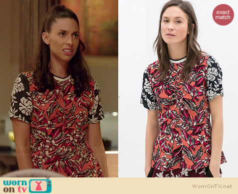 Zara Combination Printed Top worn by Jade Catta Preta on Manhattan Love Story