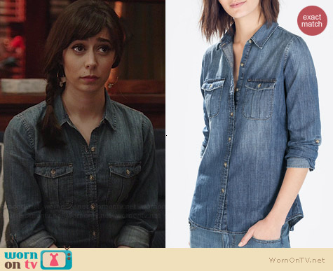 Zara Denim Shirt with Pockets worn by Cristin Milioti on A to Z