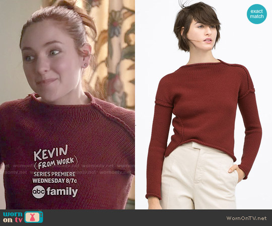 Zara Diagonal Knit Sweater worn by Brenna Carver (Haley Ramm) on Chasing Life