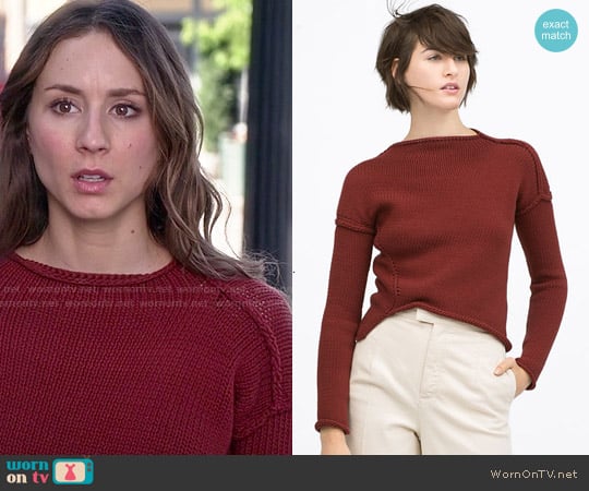 Zara Diagonal Knit Sweater worn by Spencer Hastings (Troian Bellisario) on Pretty Little Liars