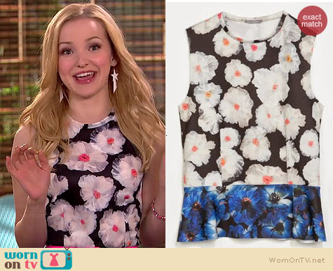 Zara Floral Peplum Top worn by Dove Cameron on Liv & Maddie