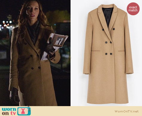 Zara Masculine Double Breasted Coat worn by Katie Cassidy on Arrow