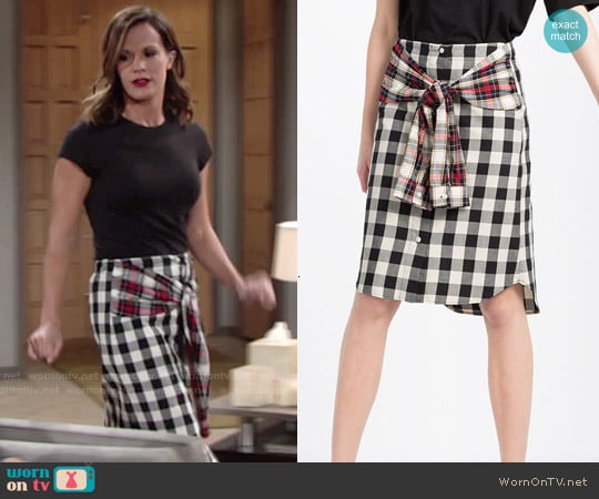 Zara Organic Cotton Shirt Style Skirt worn by Chelsea Lawson (Melissa Claire Egan) on The Young and the Restless