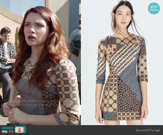 Zara Patchwork Print Dress worn by Karma (Katie Stevens) on Faking It