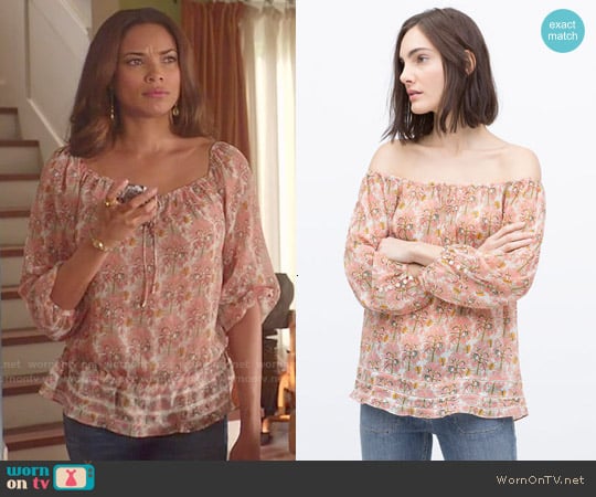 Zara Printed Blouse worn by Karen Rhodes (Yunjin Kim) on Mistresses