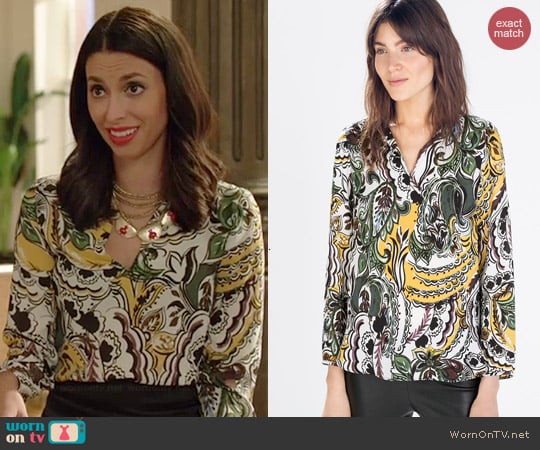 Zara Printed Blouse in Paisley worn by Jade Catta-Preta on Manhattan Love Story