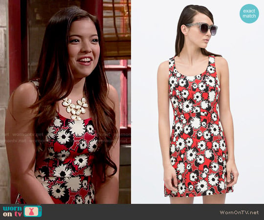 Zara Printed Dress worn by Jasmine Kang (Piper Curda) on I Didnt Do It