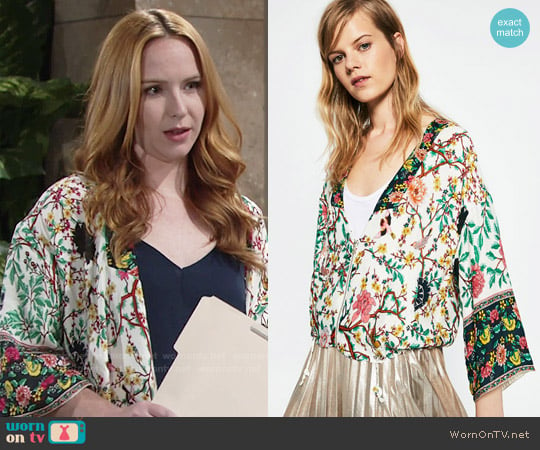 Zara Printed Kimono worn by Mariah Copeland (Camryn Grimes) on The Young and the Restless