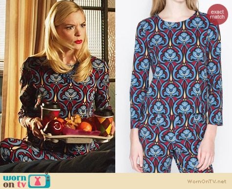 Zara Printed Top and Tousers worn by Jaime King on Hart of Dixie