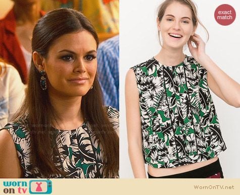 Zara Print Top with Frills worn by Rachel Bilson on Hart of Dixie