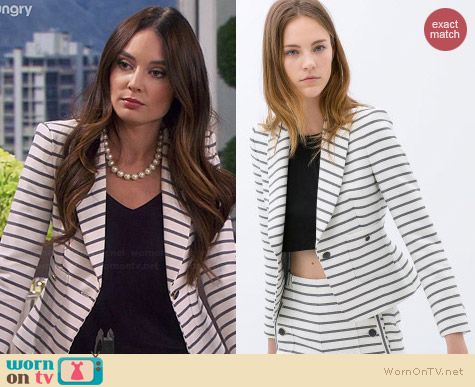 Zara Short Striped Blazer worn by Mallory Janson on Young & Hungry