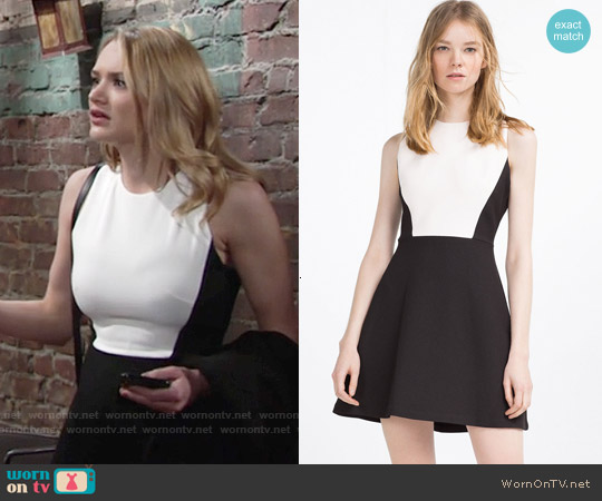 Zara Short Two Tone Dress worn by Summer Newman (Hunter King) on The Young and the Restless