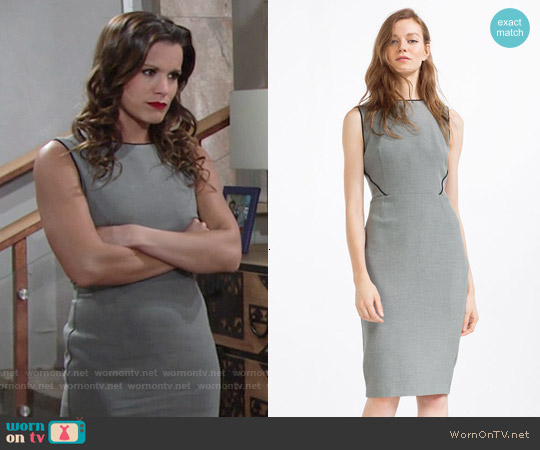 Zara Tube Dress with Piping worn by Chelsea Lawson (Melissa Claire Egan) on The Young and the Restless