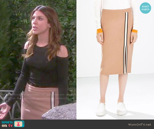 Zara Tube Skirt with Slit and Piping worn by Abigail Deveraux (Kate Mansi) on Days of our Lives