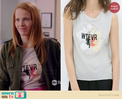 Zara Wtevr Tee worn by Katie Leclerc on Switched at Birth