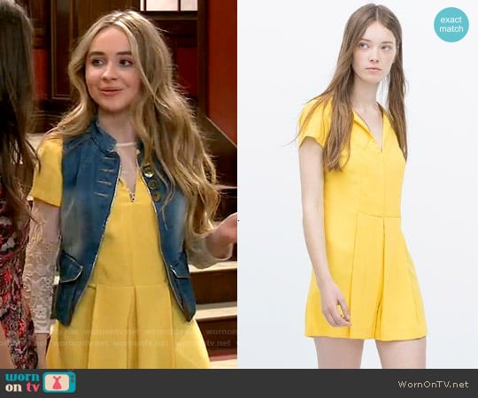 Zara Front Pleat Jumpsuit worn by Maya Hart (Sabrina Carpenter) on Girl Meets World