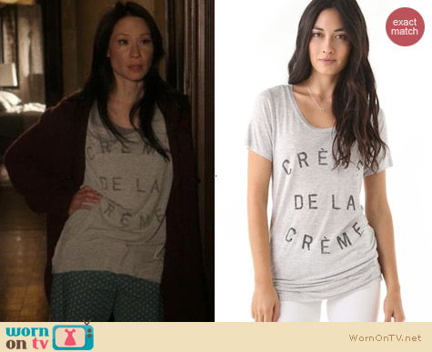 Zoe Karrsen Creme De La Creme Tee worn by Lucy Liu on Elementary