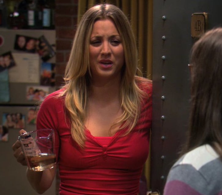 Pennys red top on The Big Bang Theory