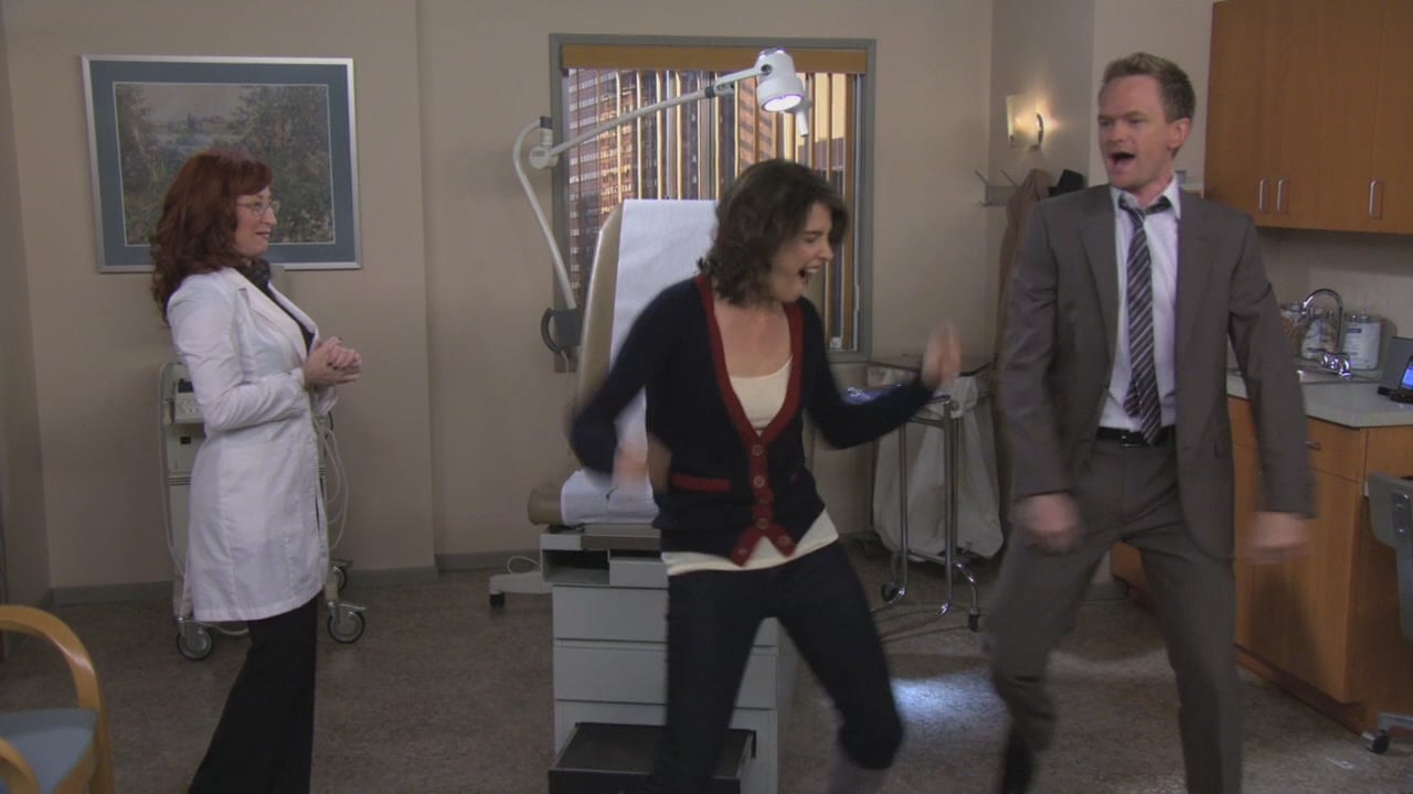 Robin's blue and red cardigan on How I met your mother