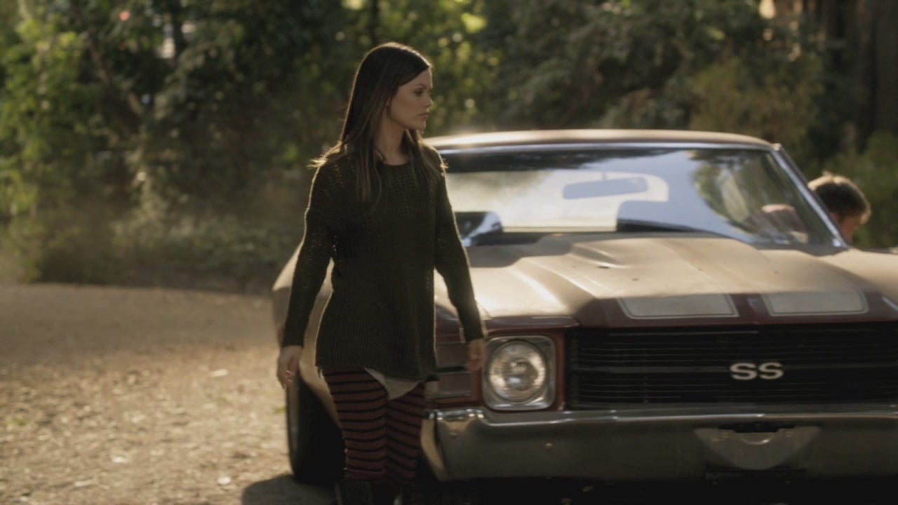 Zoe's red striped leggings on Hart of Dixie