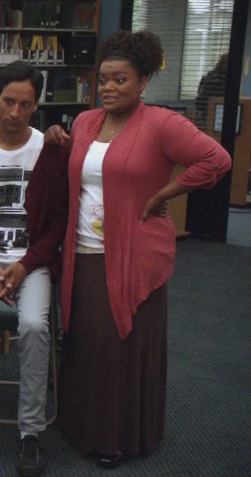 Shirley's long red cardigan from Community