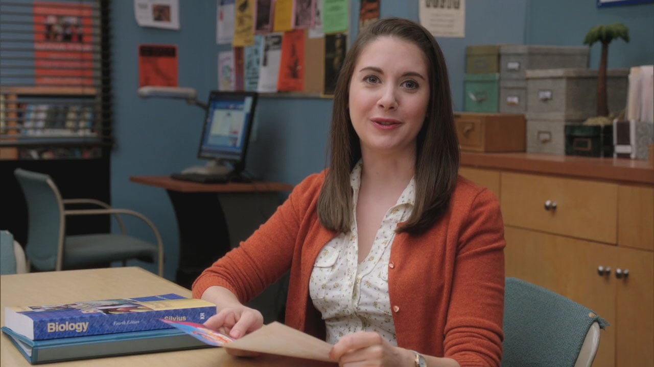 Annie's orange cardigan on Community
