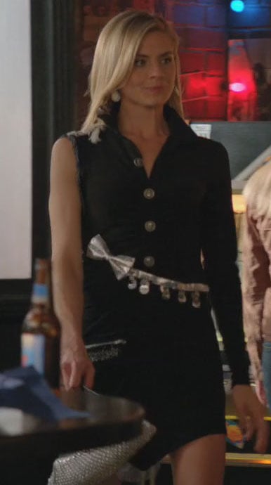 Jane's black silver bow dress on Happy Endings
