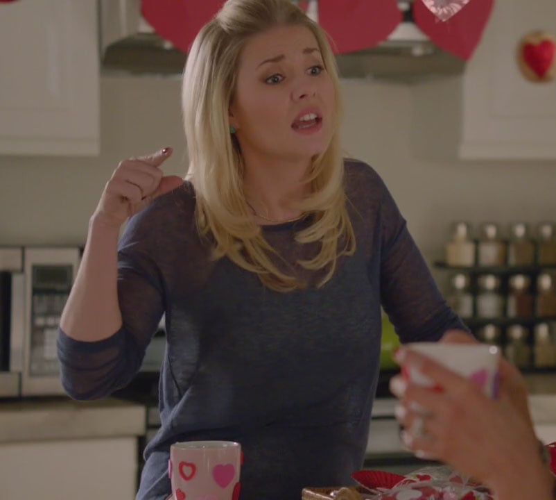 Alex's sheer blue top on Happy Endings