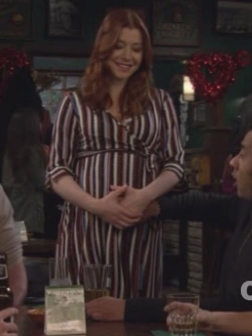 Lily's striped maternity dress on How I Met Your Mother
