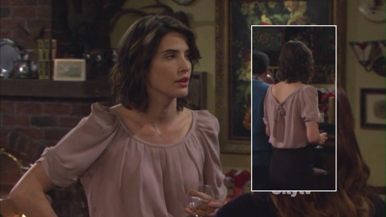 Robin's blouse with pussybow on the back on How I Met Your Mother