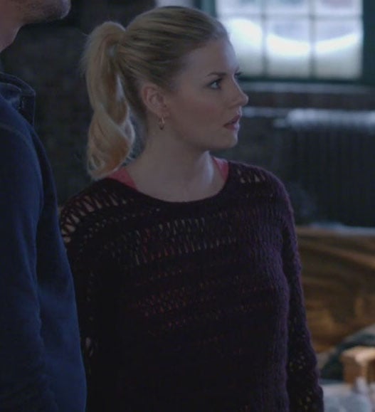 Alex's purple crochet top on Happy Endings