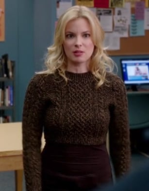 Britta's brown cropped knit sweater on Community