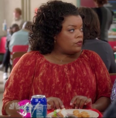 Shirley's orange and red blouse on Community