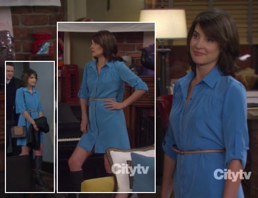 Robin's sky blue shirt dress on How I Met Your Mother