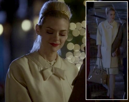 Lemon's cream coat and beige patent leather handbag on Hart of Dixie
