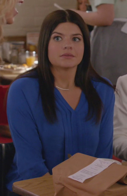 Penny's cobalt blue blouse on Happy Endings