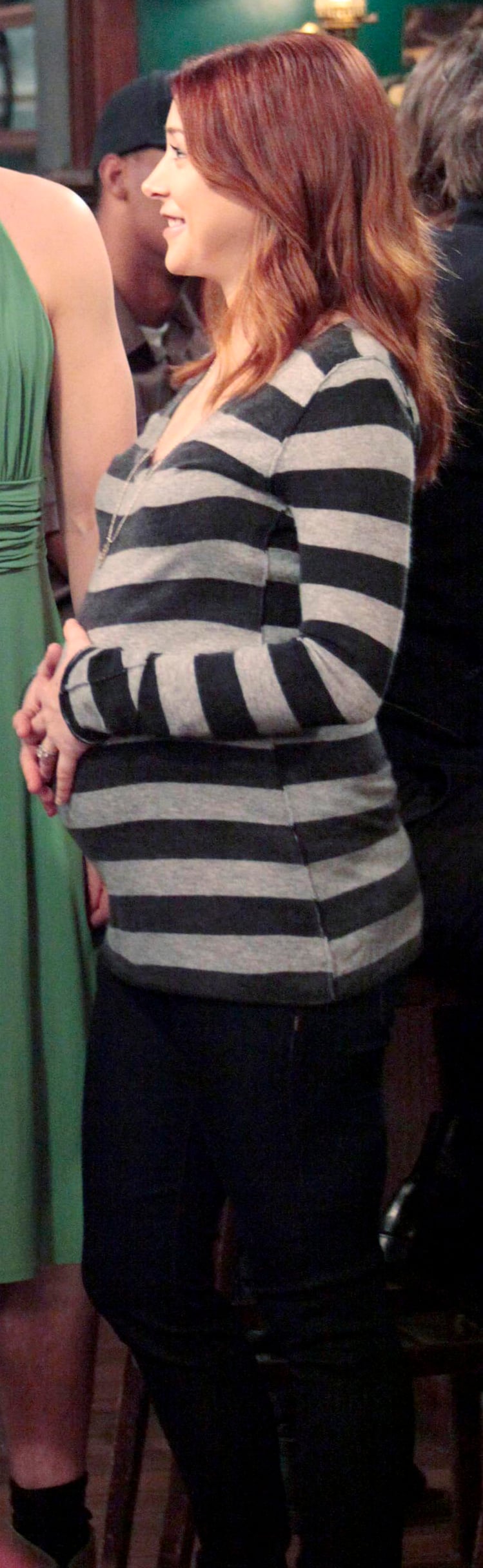 Lily's grey striped maternity shirt on How I Met Your Mother