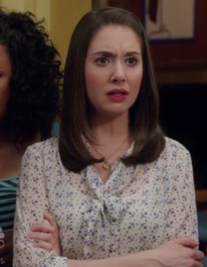 Annie's white anchor print blouse on Community