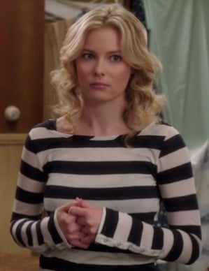 Britta's navy and white longsleeve top on Community