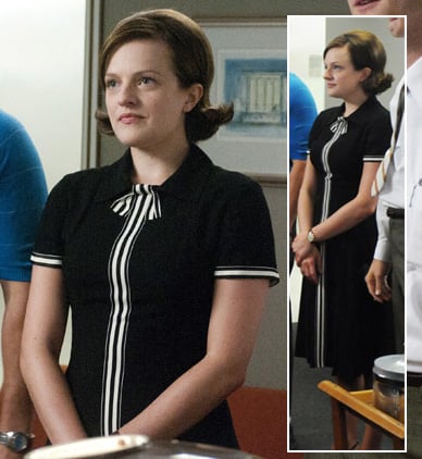 Peggy's black and white dress on Mad Men