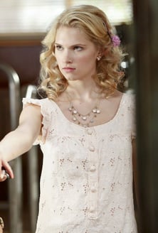 Magnolia's peach eyelet dress with ruffles on Hart of Dixie