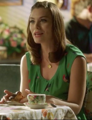 Annabeth's green bird print dress on Hart of Dixie