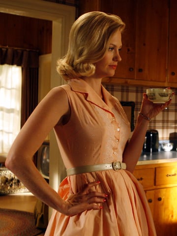 Betty Draper's peach shirtdress on Mad Men