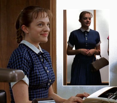 Peggy's blue check dress on Mad Men