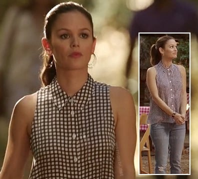 Zoe's black and white check top on Hart of Dixie
