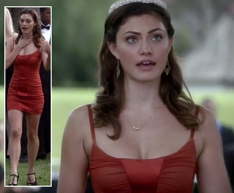 Hayley's red mini dress on The Vampire Diaries