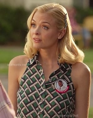 Lemon's green check print sleeveless shirt on Hart of Dixie