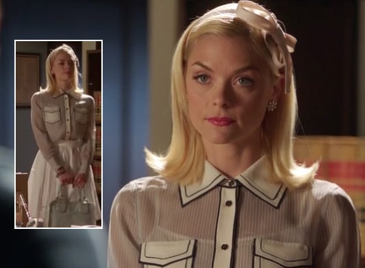Lemon's white contrast trim shirt on Hart of Dixie