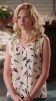 Magnolia's bird print sleeveless shirt on Hart of Dixie