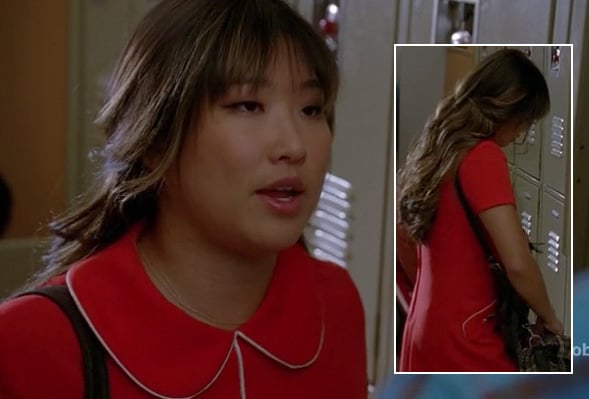 Tina's red peter pan collar dress on Glee